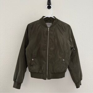 2Sable Olive‎ Green Bomber Jacket - Streetwear Utility Athleisure - S